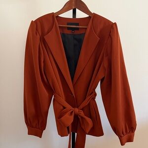 Eloquii Rust Tie-Waist Blazer Jacket